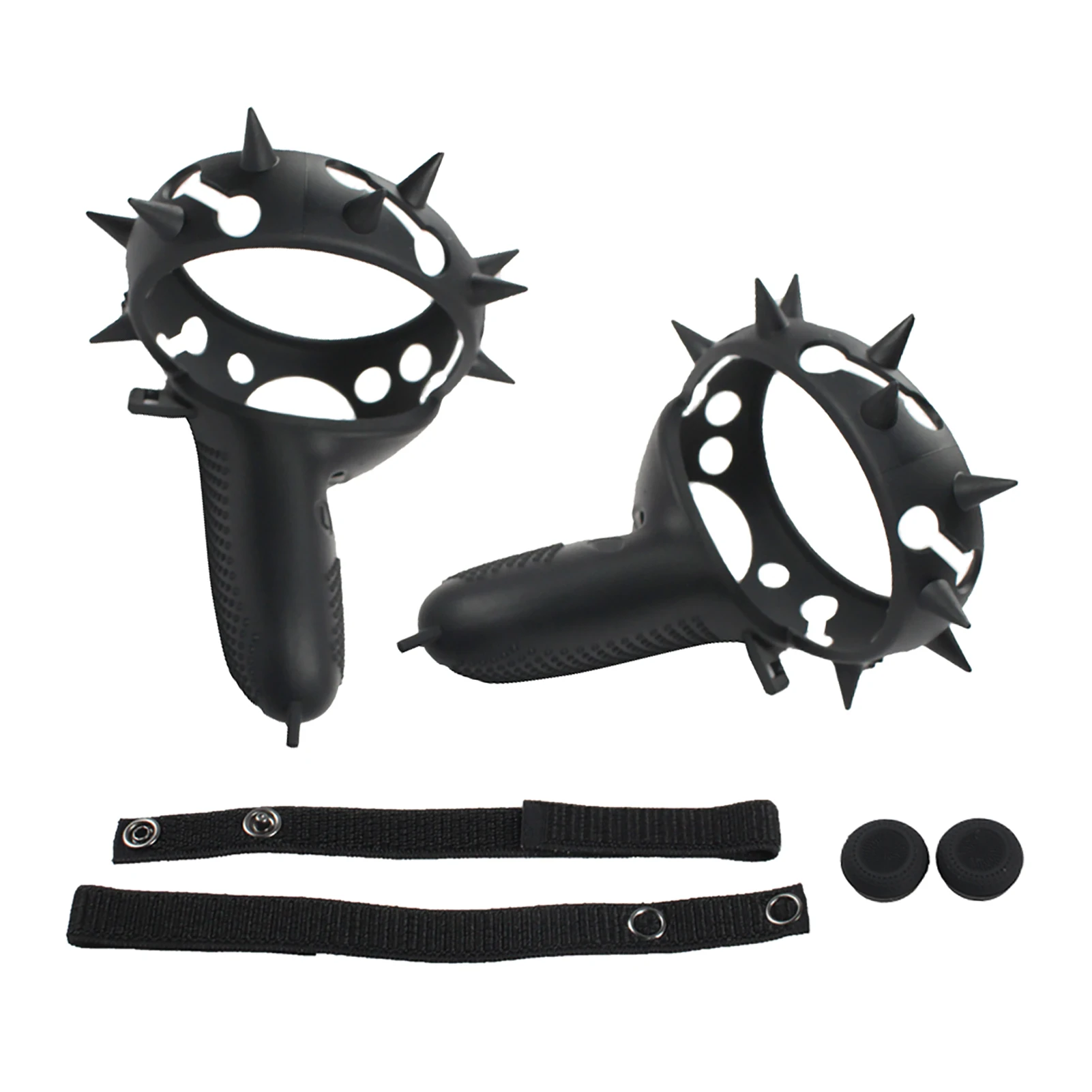 

1pair Touch Controller Grip Cover Gaming Soft Easy Install Non Slip Dustproof Sweatproof With Knuckle Strap For Oculus Quest 2