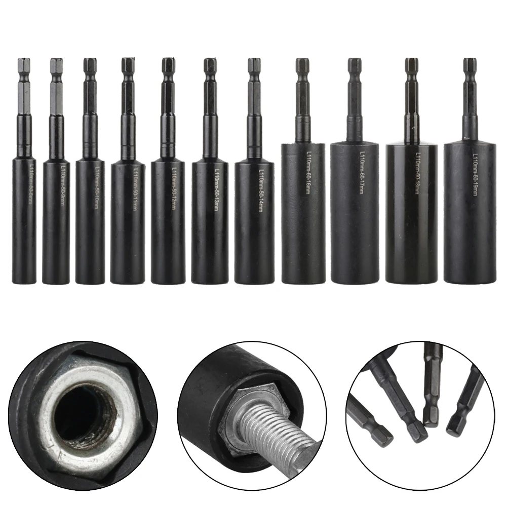 1pc 1/4" Hex Sockets Wrench 8-19mm Electric Drill Socket Hea