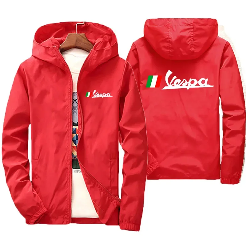 

2023 Summer Vespa Battery Car Car LogoNew Men's Casual Bomber Jacket Fashion Outdoor Ultra-Thin Zipper Sports Sunscreen Clothing