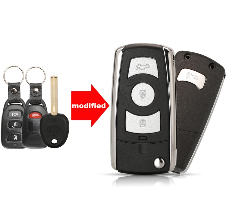 Jingyuqin Сменный 4-кнопочный модифицированный флип-чехол для дистанционного ключа для Hyundai Accent 2016 Sonata Limited 2011