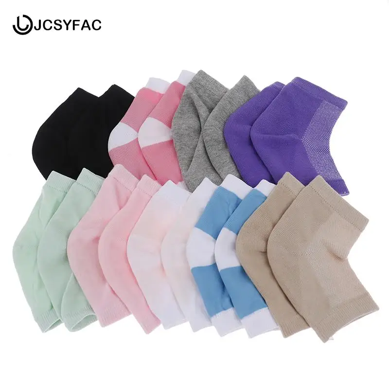 

1Pair Colorful Cotton Socks Anti Cracking Liner Heel Socks Soft Elastic Silicon Moisturizing Foot Skin Care Heel Foot Protection
