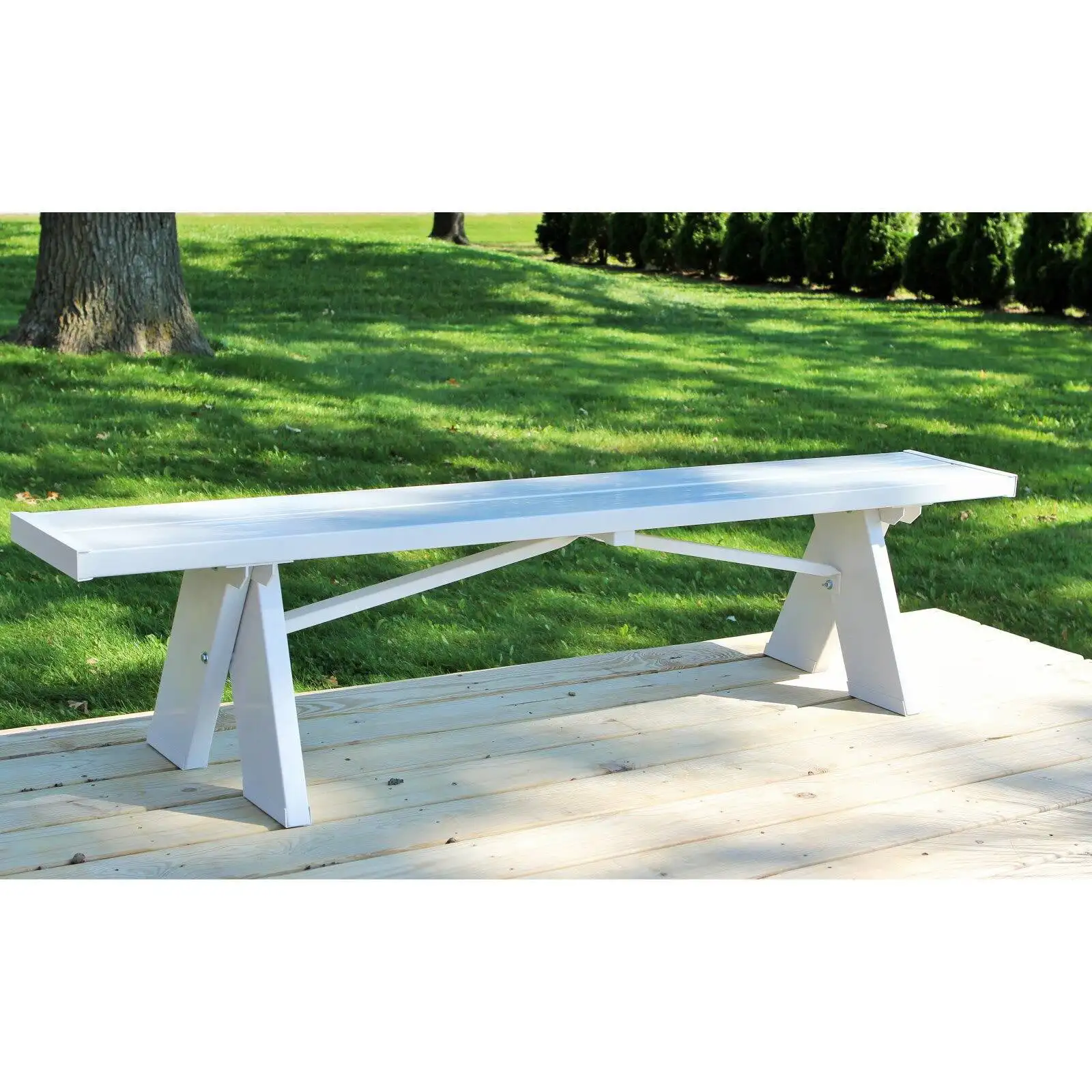 

DuraTrel Selena 6 ft. White Vinyl Backless Bench