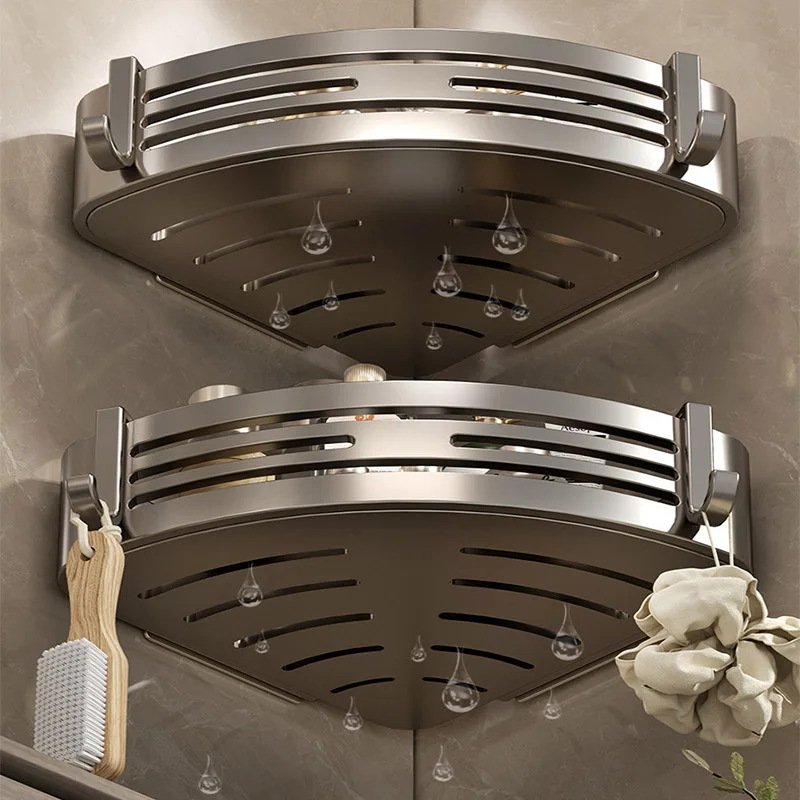 Полки для ванной комнаты из алюминиевого сплава без перфорации утолщенный