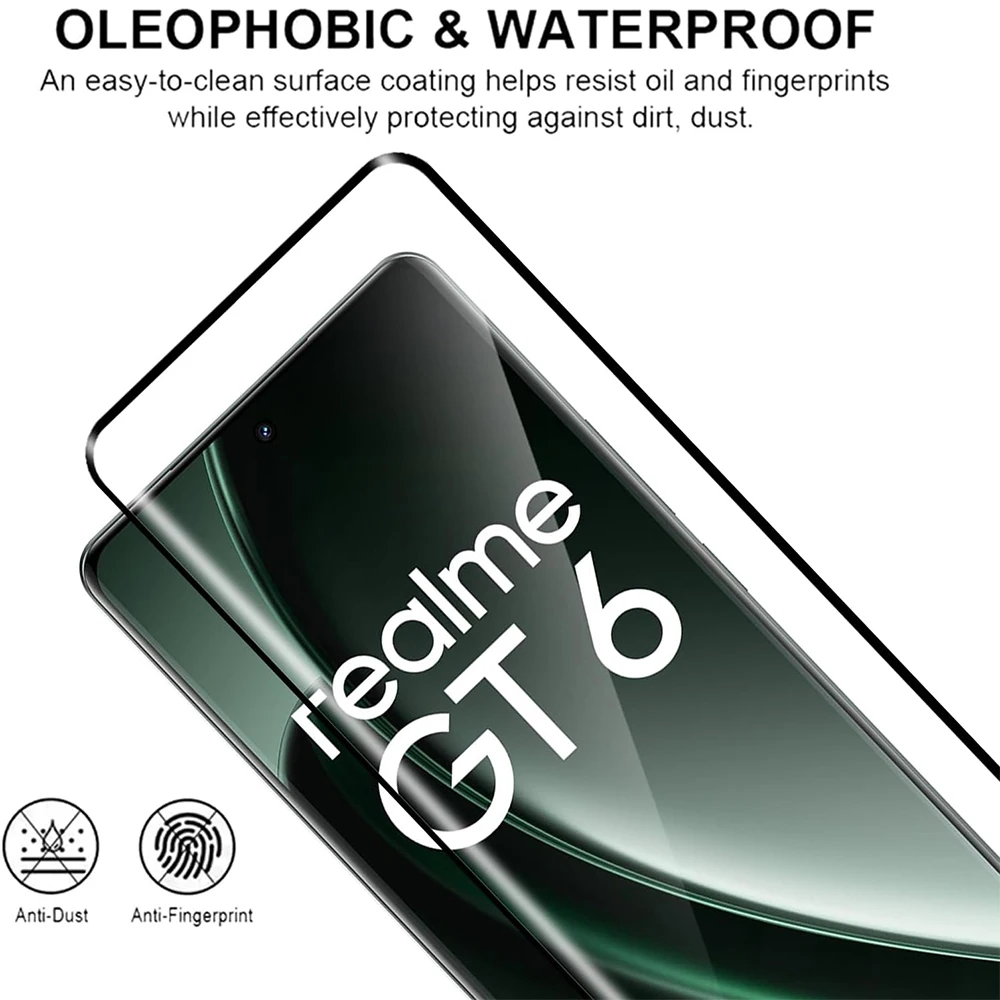 Изогнутое стекло 9H для Realme GT 6 Neo6 SE Защитная пленка из закаленного стекла 6T Neo GT6 T