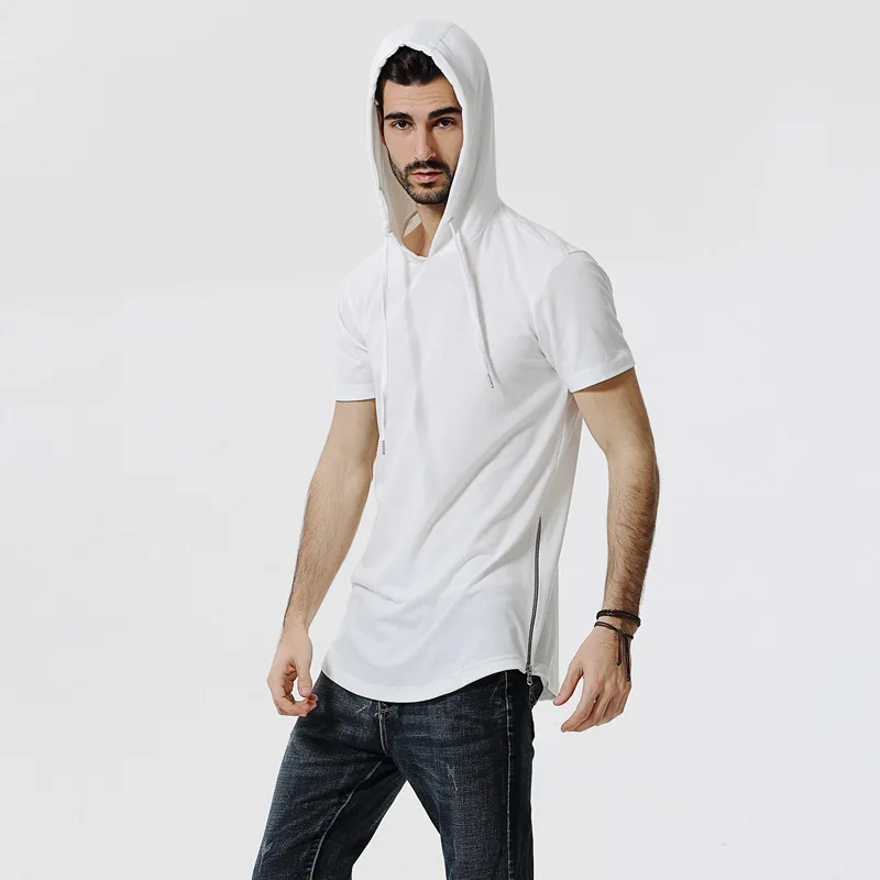 

MRMT 2023 Brand New Men's Plus Size T-Shirt Undershirt Men's Short Sleeve Hooded Camouflage Mid Length Bottoming Shirt