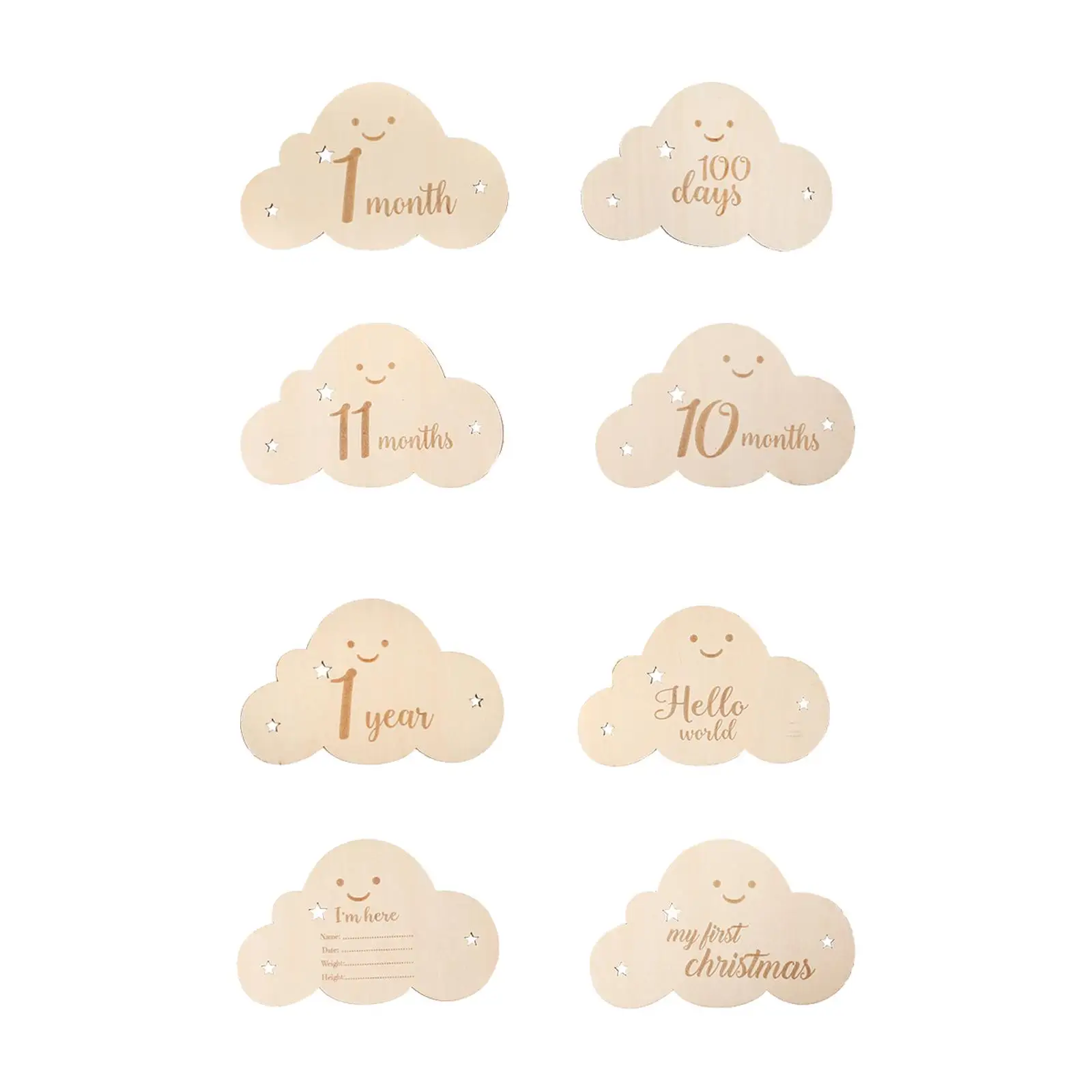 8 Pieces Baby Milestone Cards New Mom Gifts Record Growth Boy Girl Birth Announcement Sign Birth Journey Milestone Markers