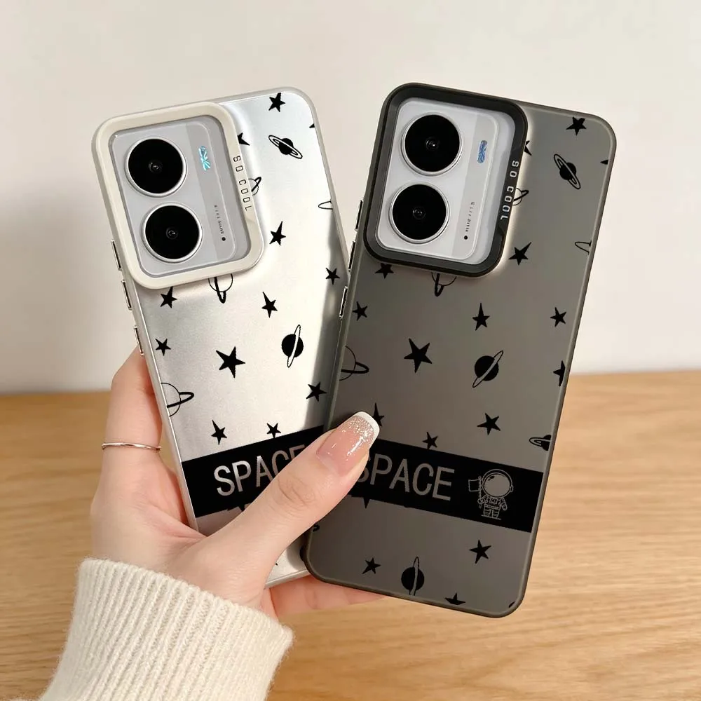 Фото Чехол Design Stars Space для Realme 14X 14 13 12X 12 11X 11 10 9i C67 C75 V60 70 C25Y Pro, серебристый цветной чехол для телефона. №1