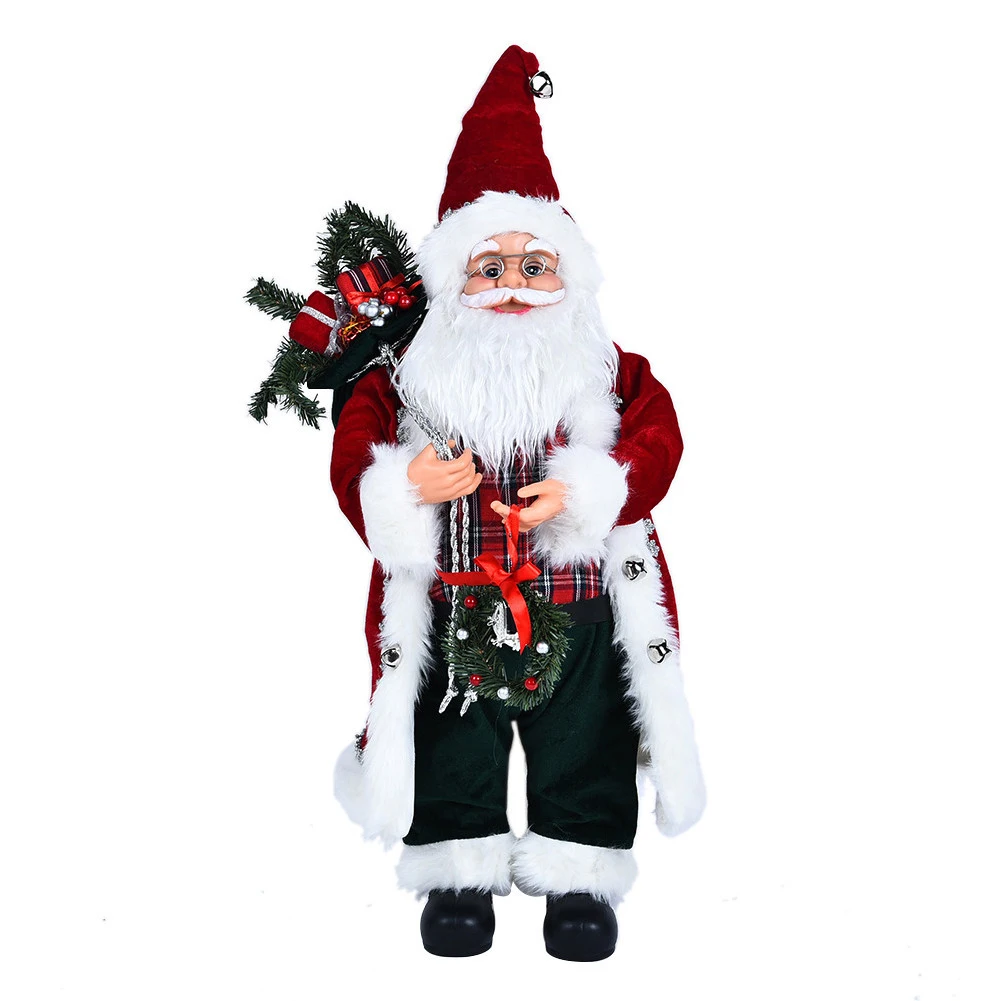 

New Christmas Ornaments 30/45cm Standing Santa Claus Doll Merry New Year Gift Doll Christmas Decorations For Home Mall Navidad