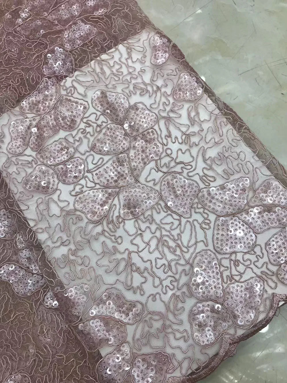 Африканская Нигерия кружевная ткань блестки костяная веревка вышивка сетка тюль