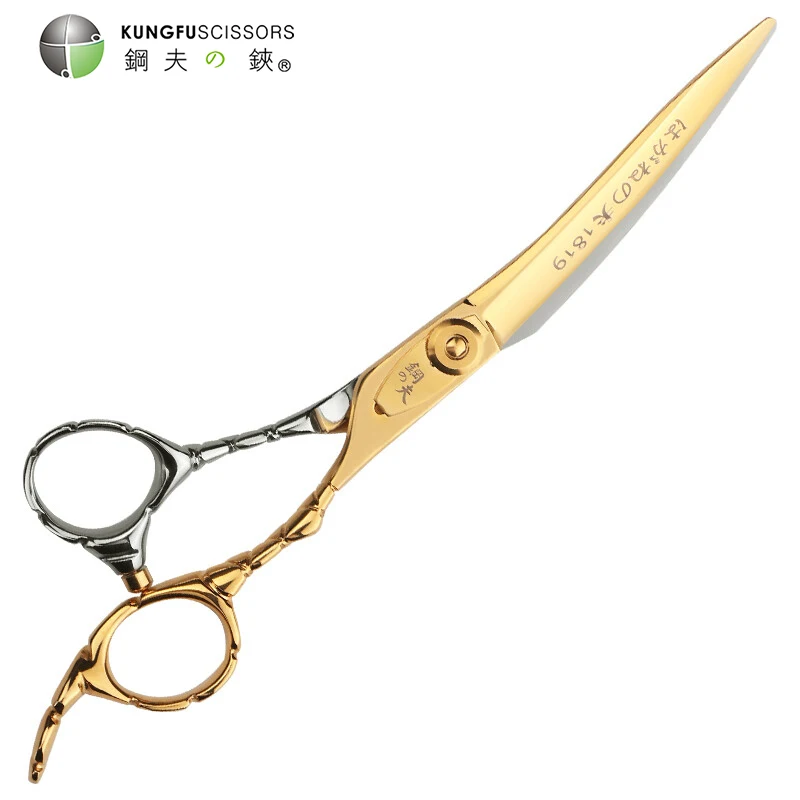KUNGFU 6.5/6.8 Inch Professional Japanese Hair Cutting Shears VG10 Steel Barber Hair Thinning Scissor With Customized logo