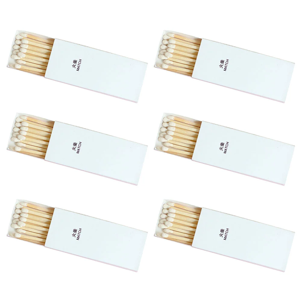 

6 Boxes Matches Present Wooden Matches Paper Match Box Aroma Candle Matches