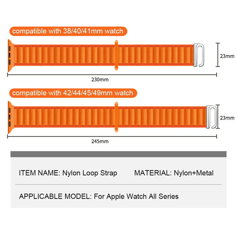 Alpine Loop Nylon Sport Strap for Apple watch band Ultra 49mm 45mm 41mm 44mm 40mm bracelet correa iwatch series 8 7 SE 6 5 4 3