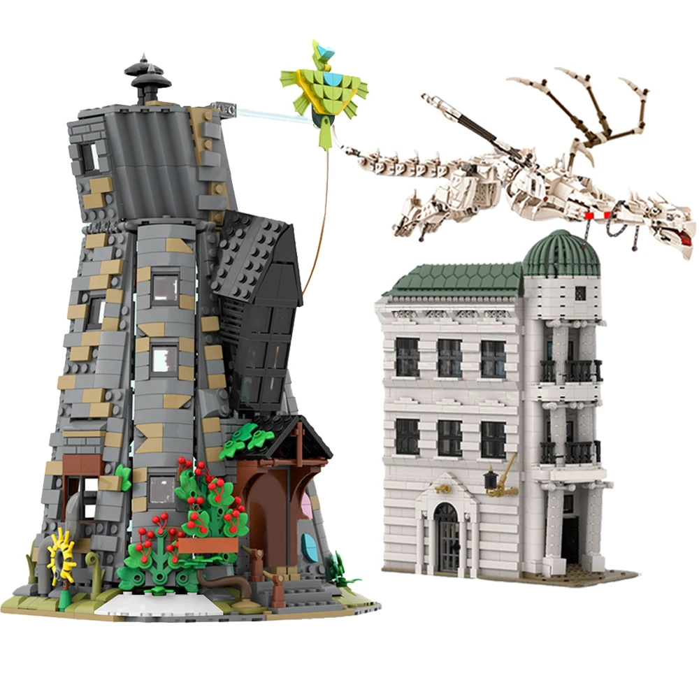 MOC школьные Волшебники-гринготт-из строительных блоков модель MOC-93152 травяного