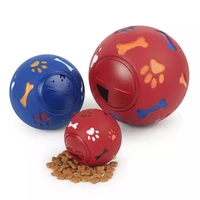 dog toy rubber ball chew dispenser leakage food play ball interactive pet dental teething training toy blue red