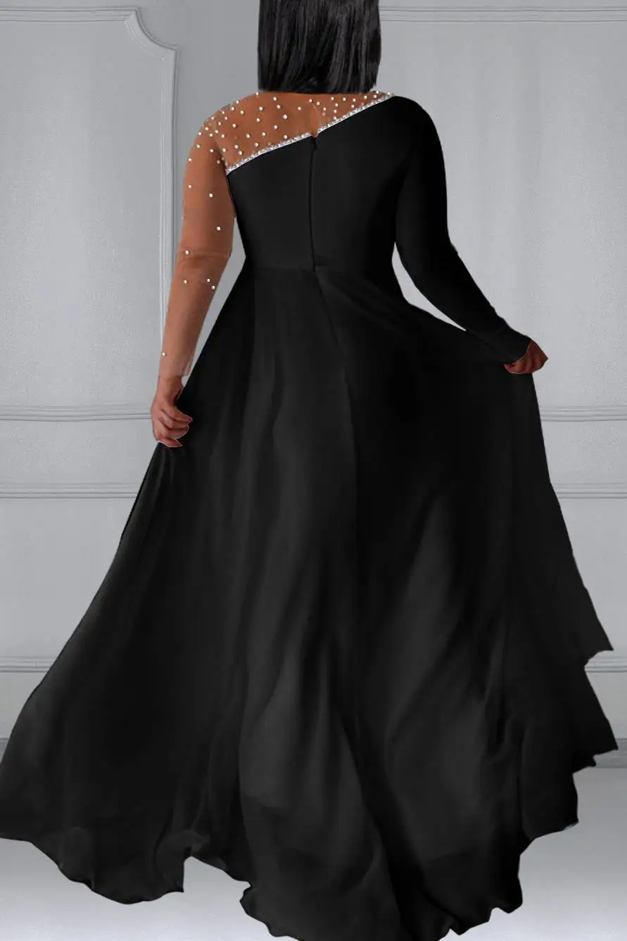 Женское свадебное платье больших размеров белое макси с круглым вырезом и