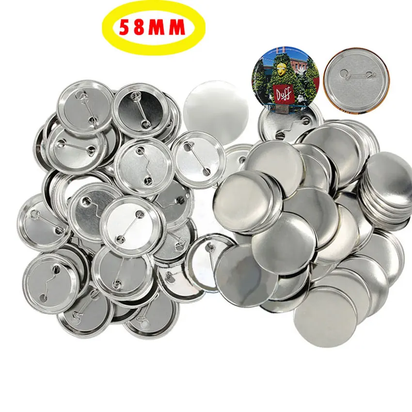 100PCS 58mm Metal Button Pins Blank Button Badge Parts Maker значки набор