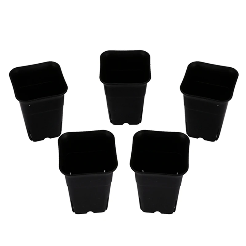 

20Pcs Black Square High Waist Mini Nursery Pot Planter Succulent Plant Pot Small Flower Planters, M
