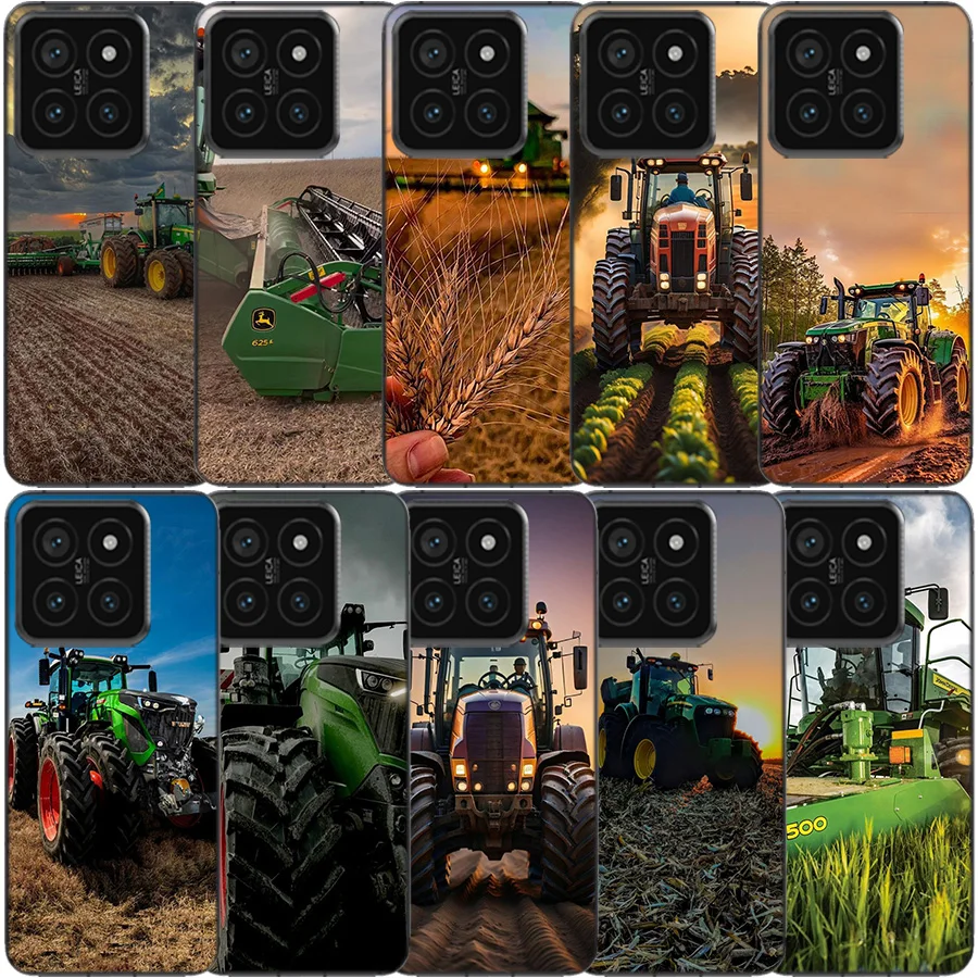 Farm Machinery Harvesters Clear Phone Case For Xiaomi Mi 13 12 12T 11 11T 10 10T Pro 11i 9 9T 8 Lite CC9E A3 A2 TPU Pattern Soft