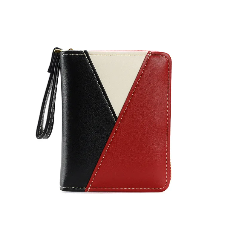 

Fashion Short Wallet Coin Purse for Women Card Holder Two-fold PU Leather Geometry Clutch