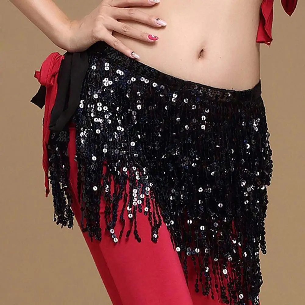 

Breathable Shiny Women Sequins Tassel Skirts Shorts Booty Dance for Belly Dance