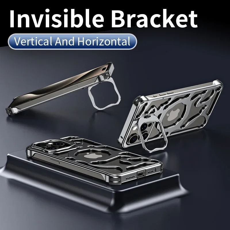 Чехол MagSafe из титанового сплава для iPhone 15 16 Pro Max металлический держатель камеры