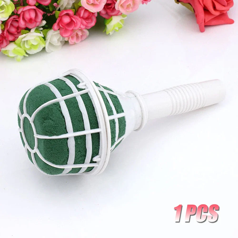 

Свадебная ручка для букета белая+зелёная