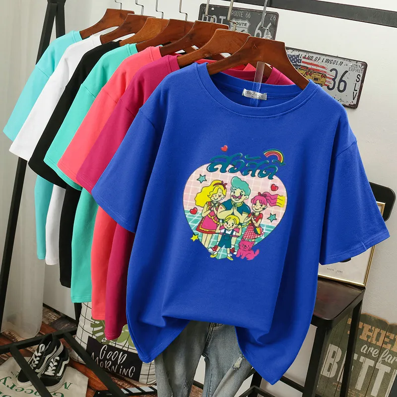 

Футболка DAYIFUN женская с круглым вырезом и коротким рукавом, из 100% хлопка