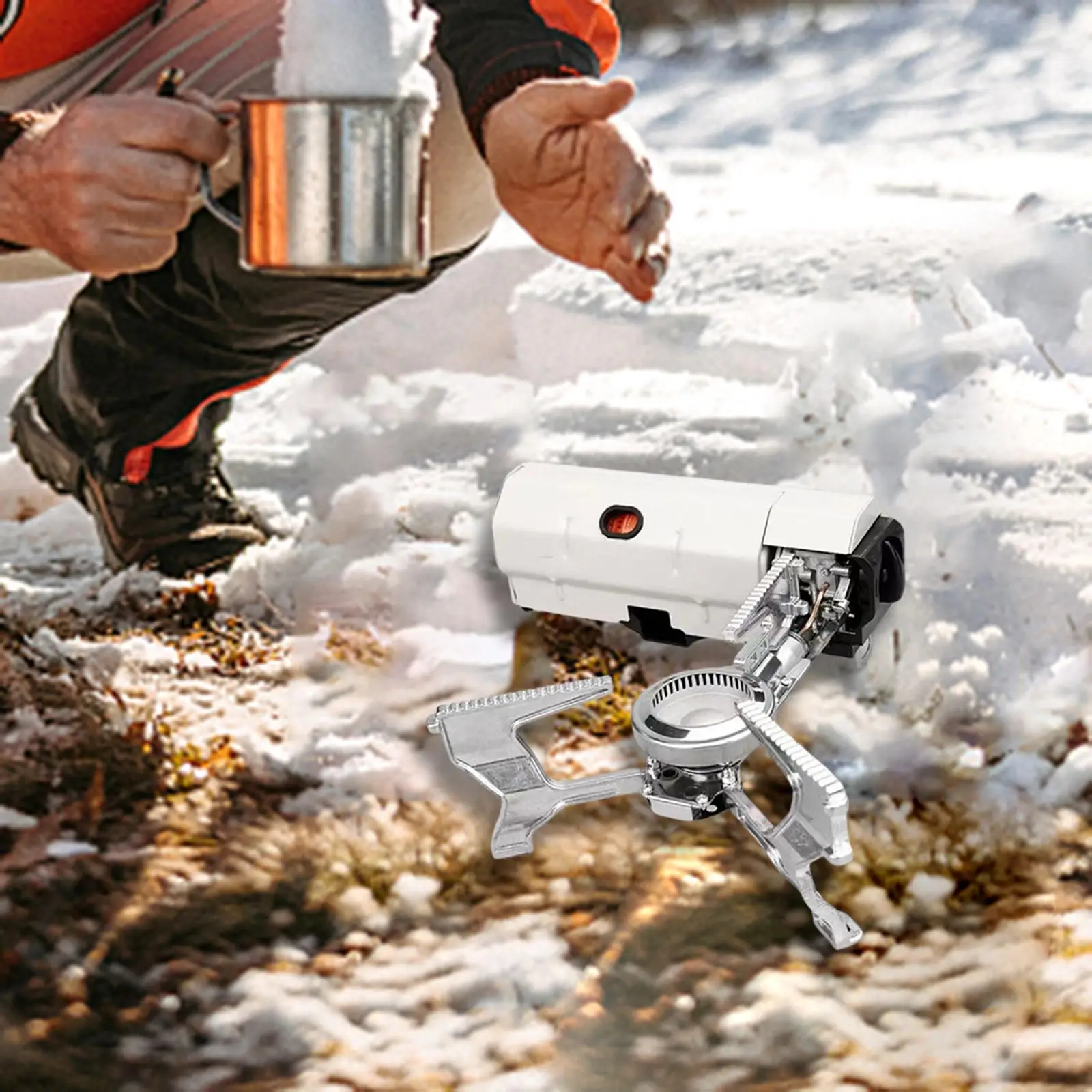

Складная Туристическая газовая печь, компактное оборудование из нержавеющей стали с пьезозажиганием для дома, отопления, пешего туризма, п...