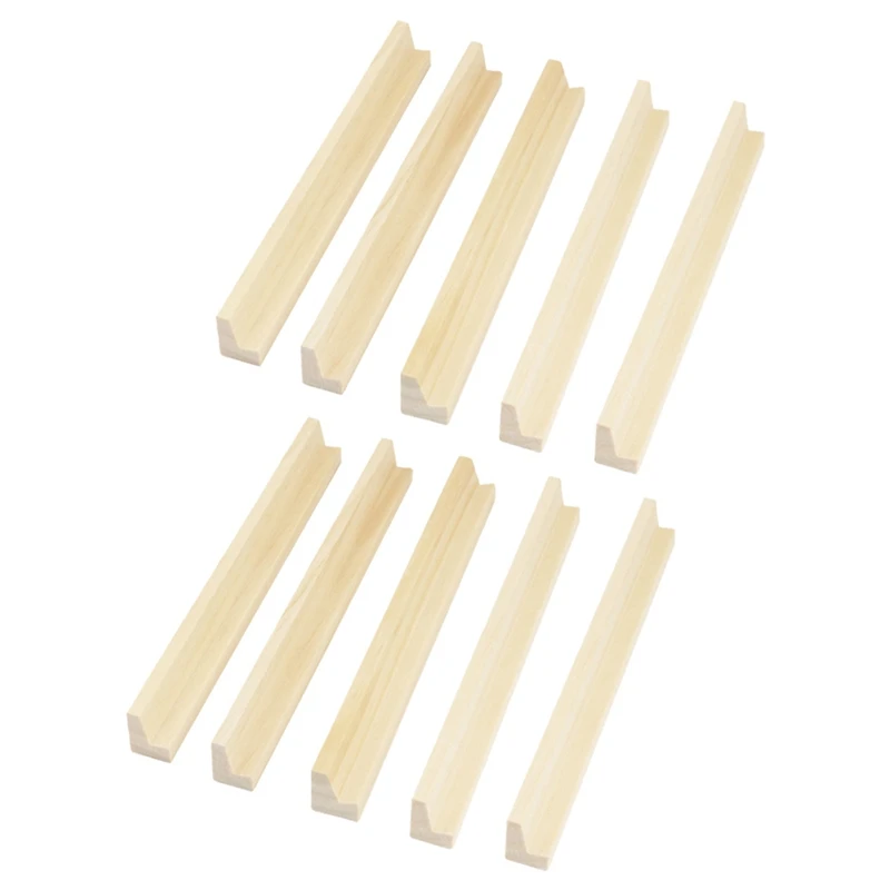

10 Piece Wooden Domino Rack Domino Tile Rack Wooden Domino Rack Storage Tray For Mexico Train Wooden Shelf, 19 Cm Long