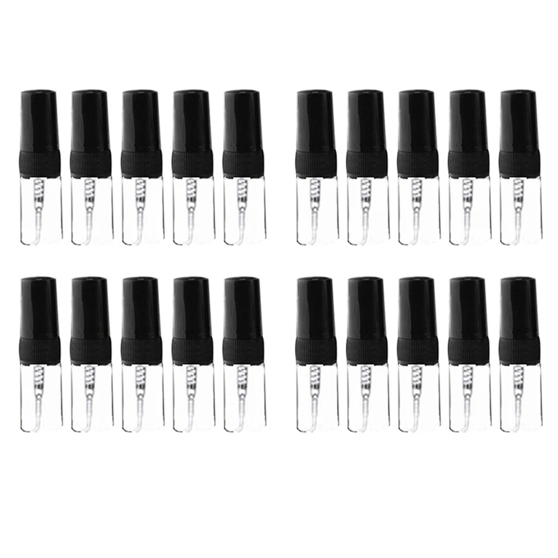 

20Pcs Mini Portable Glass Perfume Bottle Travel Size Empty Perfume Glass Spray Bottles(2Ml)