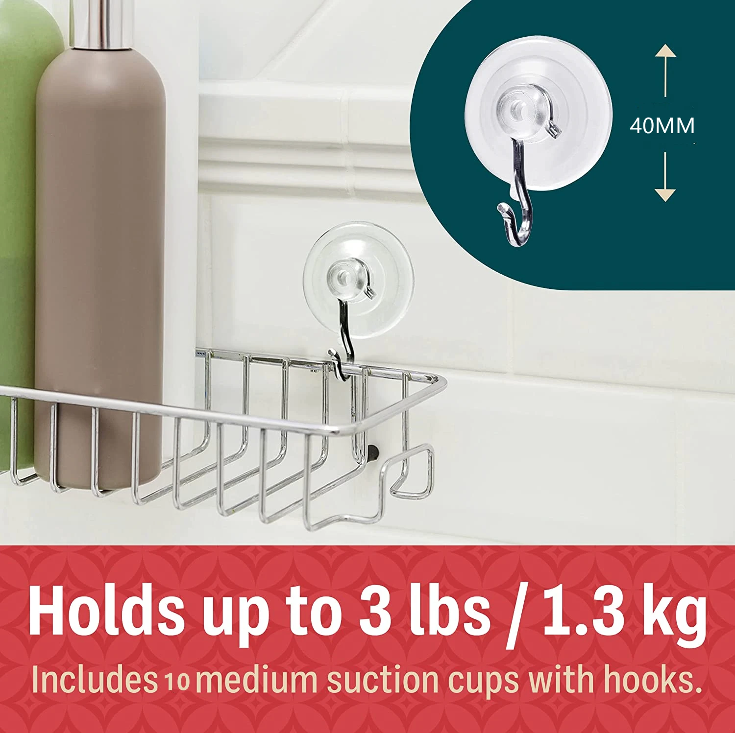 

10PCS 40mm Suction Cups Caps Suckers Glass Window Wall Hook Hanger Kitchen Bathroom Cup Hooks Home Suction Hook