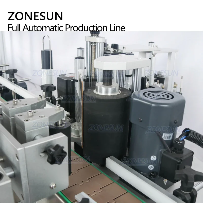 Фото Автоматическая линия ZONESUN ZS-FAL180C10 с 4 форсунками для розлива напитков, молока, геля, жидкостей, укупорки и этикетирования круглых бутылок №3