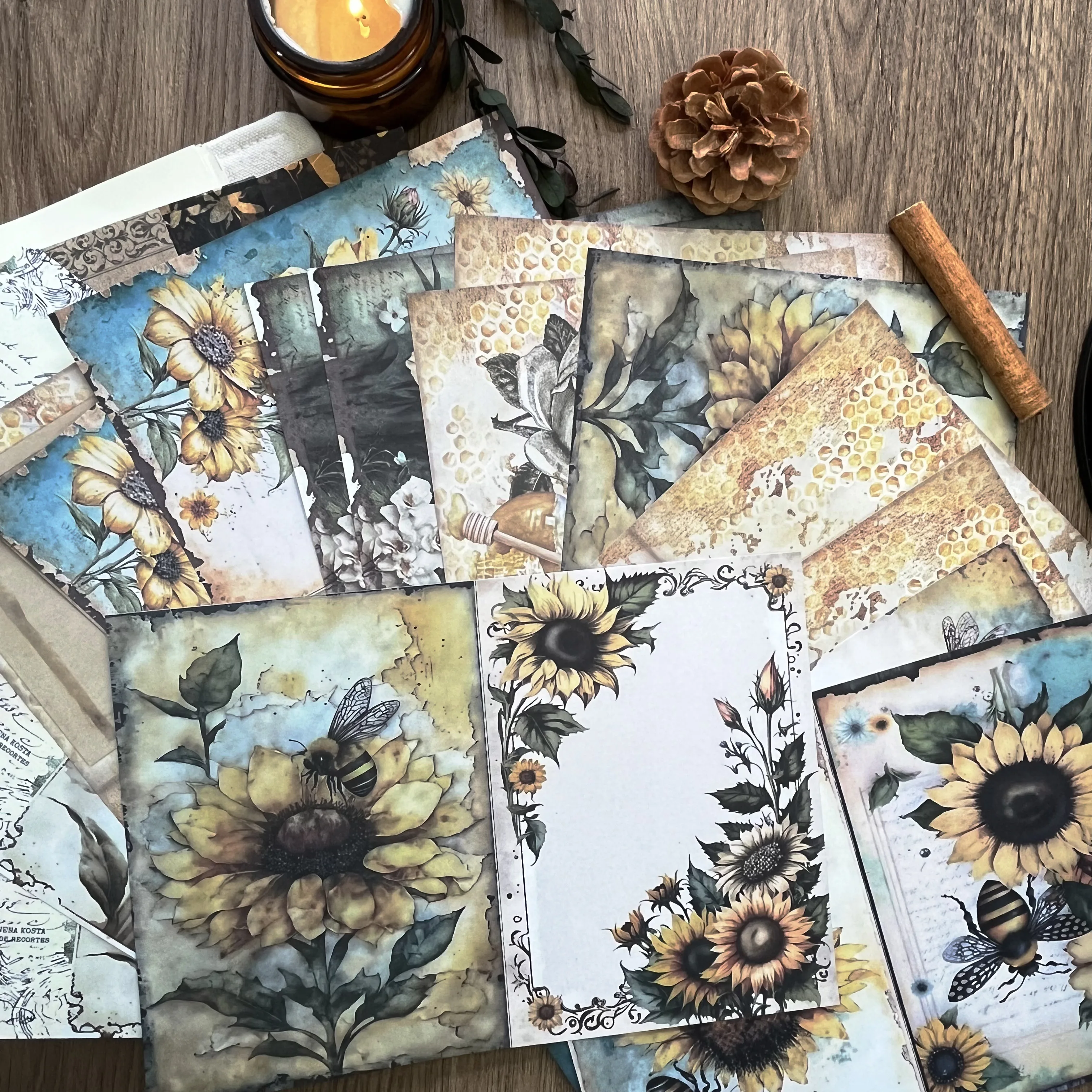 16 листов A5 (8 26 * дюйма) с тематикой пчелы записываемая бумага для скрапбукинга