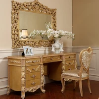custom european luxury dresser francois hand carved make up table make up mirror stool bedroom villa furniture customization