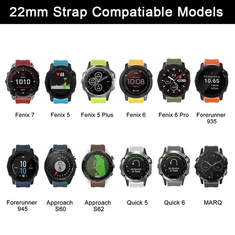 Силиконовый ремешок для часов Garmin Fenix 5 6 7 5X 6X 7X 3 HR Forerunner 935 945 955 Ремешок для умных часов Браслет 22 мм 26 мм