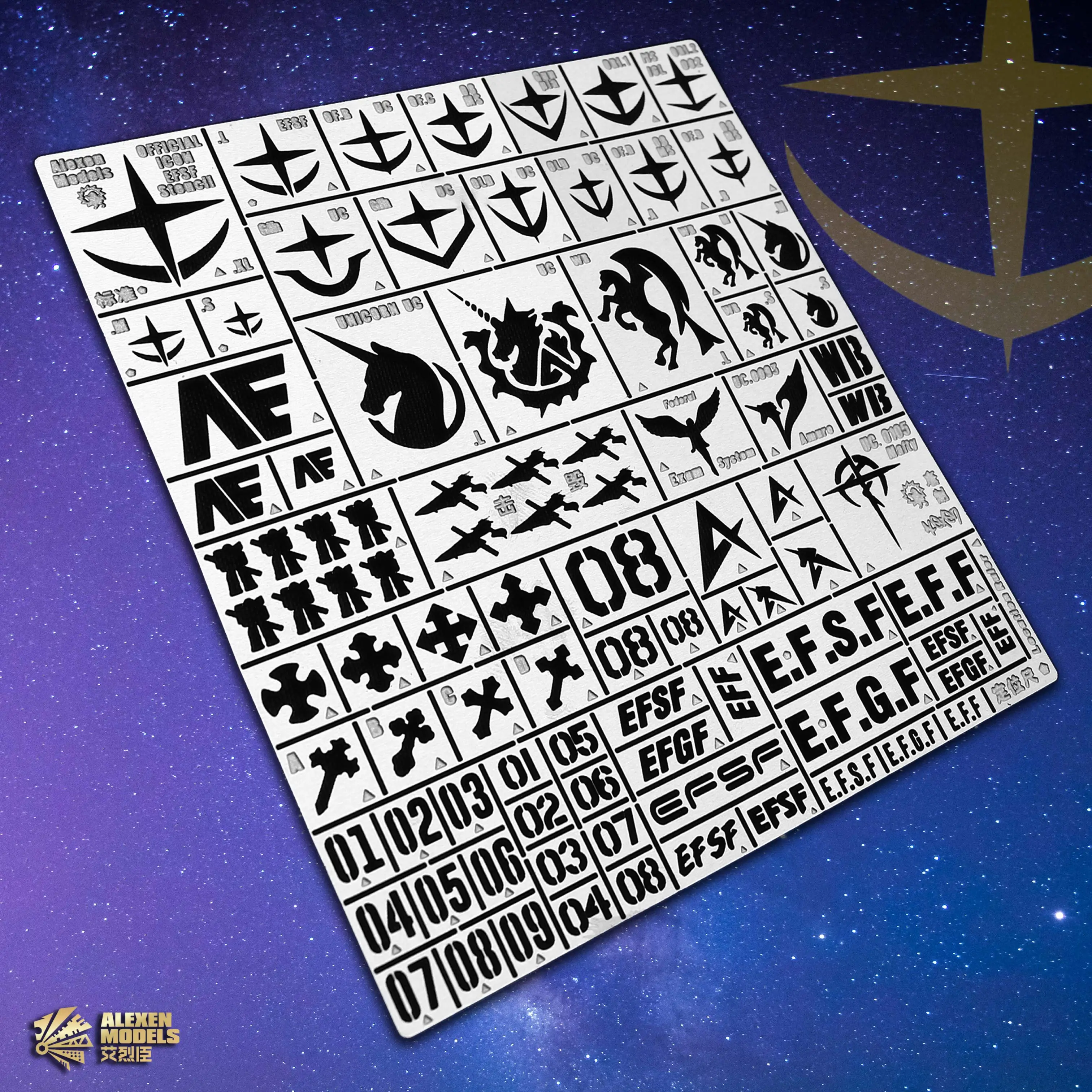 

1/100 1/144 Mecha Number And Icon Stencil Spray Board Tools Hobby Accessory