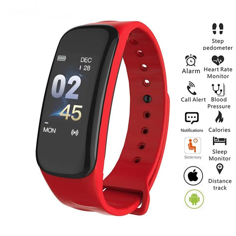 

New C1plus Smart Bracelet Watch Fitness blood pressure Heart Rate Monitor sleep tracker Wristband For Android IOS dropshipping