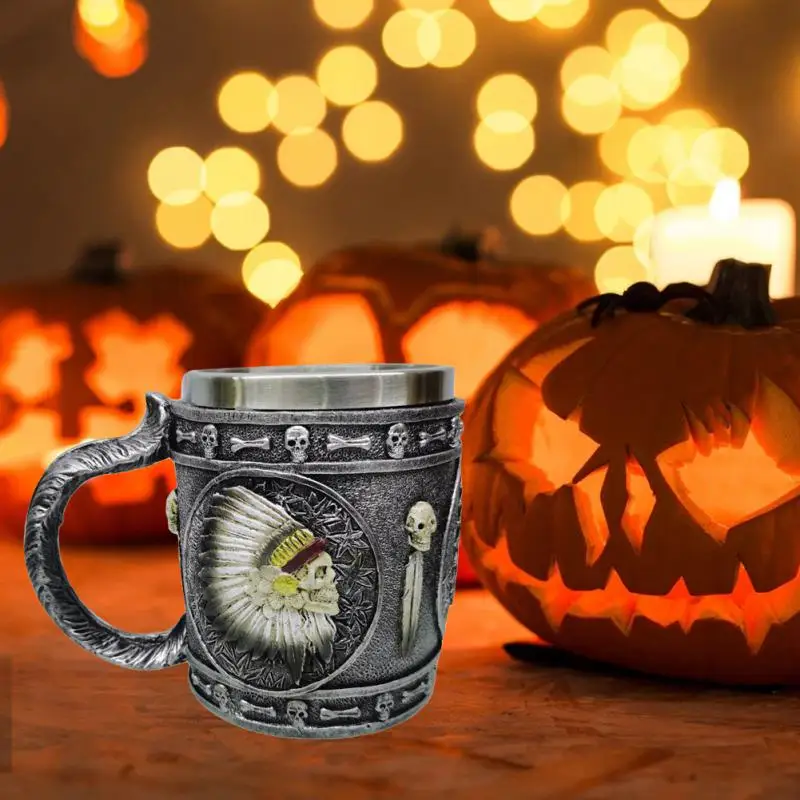 

3D кружка в виде черепа, украшение для Хэллоуина, кружка в виде черепа, украшение на Хэллоуин, кружка из смолы в виде скелета, призрака, кофейная чашка, подарок на Хэллоуин