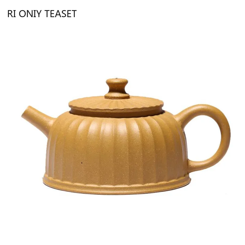 

200ml Yixing Famous Purple Clay Teapot Authentic Handmade Tea Pot Raw Ore Golden Section Mud Kettle Chinese Zisha Tea Set Gifts