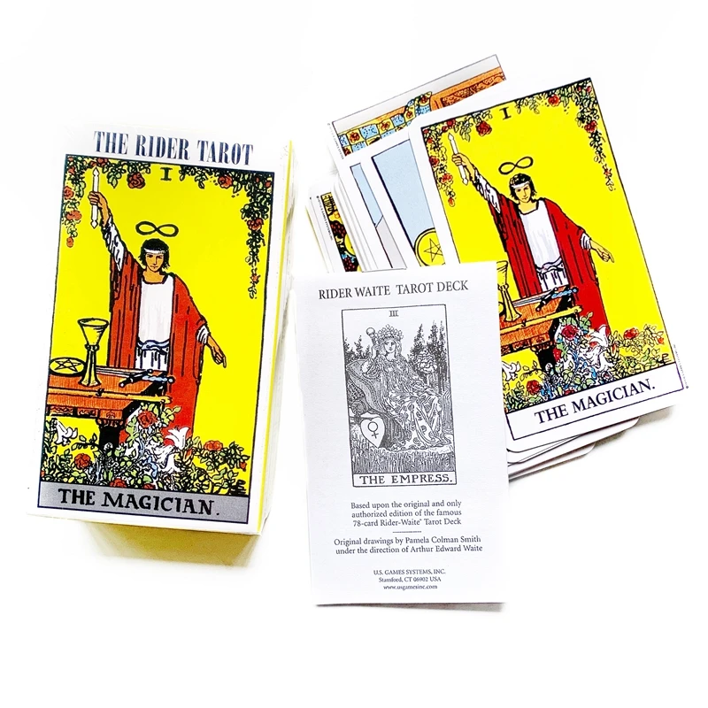 

Paper Waite Rider Tarot Deck 78 Tarot Cards with Guide Book English for Beginners Version Oracle Table Decor