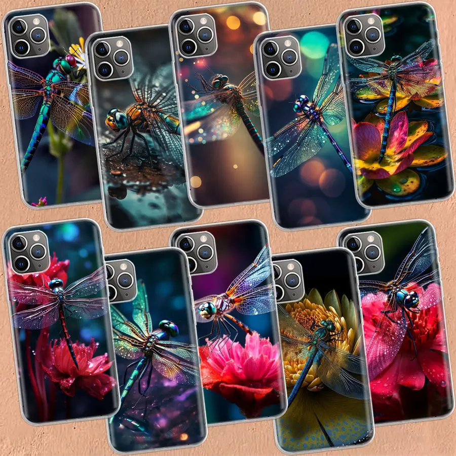 Прозрачный чехол Красивые любители стрекозы для Aplee iPhone 11 14 Pro 15 Plus 16 Max 12 13 Mini XR X XS