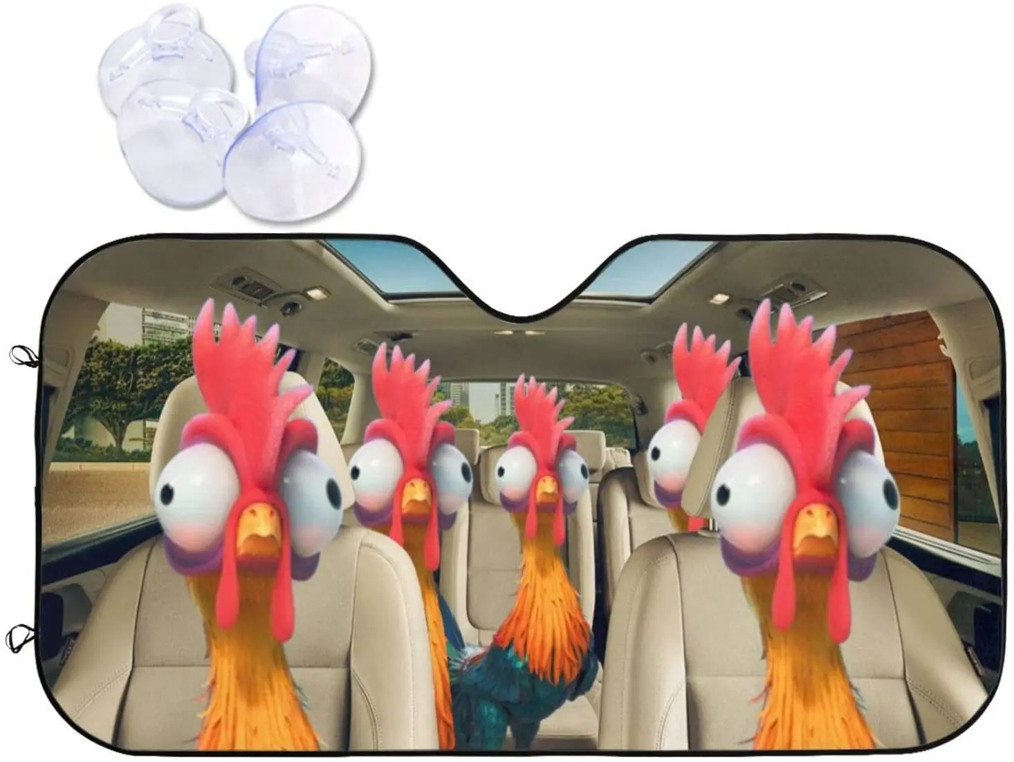 

Car Window Shade Funny Car Window Shade Chickens Roosters Sunshade for Car Windows