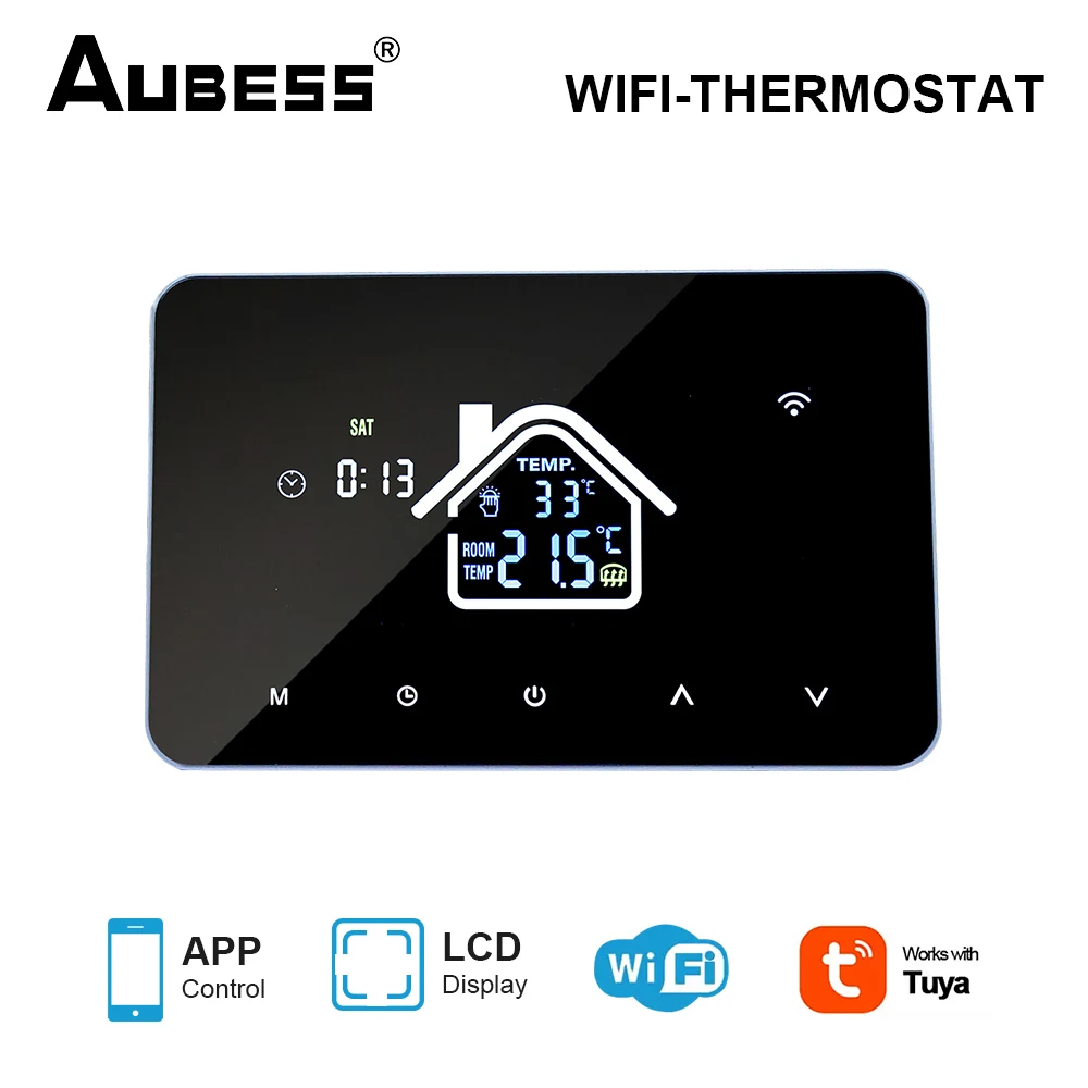 

Electric Floor Heating Water Thermostat Programmable Voice Control Smart Thermostat Gas Boiler Temperature Remote Controller