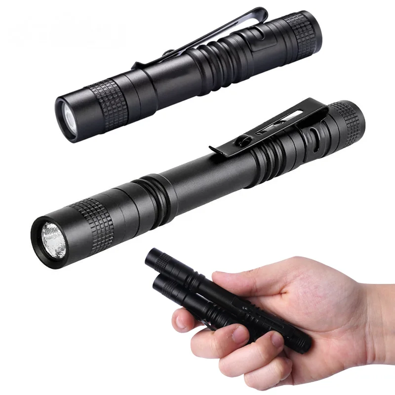 

Portable Mini flashlight 1000 lumens 1 Switch Mode waterproof AAA battrey Small Penholder Pen Light For dentist Camping hunting