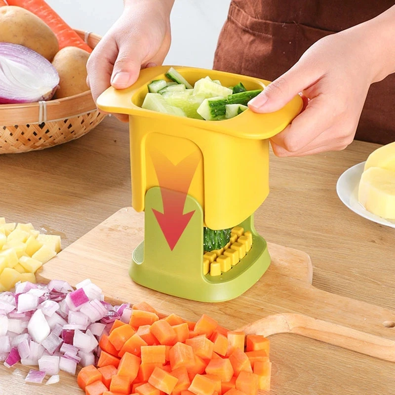 Multifunctional Hand Pressure Cutter Potato Fruit Vegetable Chopper Durable Diced Radish Onion Cubes Cutter Kitchen Accessories