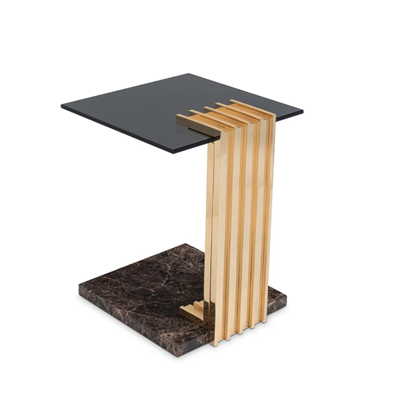 

tea table modern household marble coffee table c shaped sofa side table