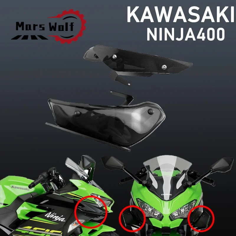 

Спортивные Боковые Спойлеры Downforce для мотоцикла, аэродинамический дефлектор крыла, обтекатель для KAWASAKI NINJA400 ninja400 2018-2023