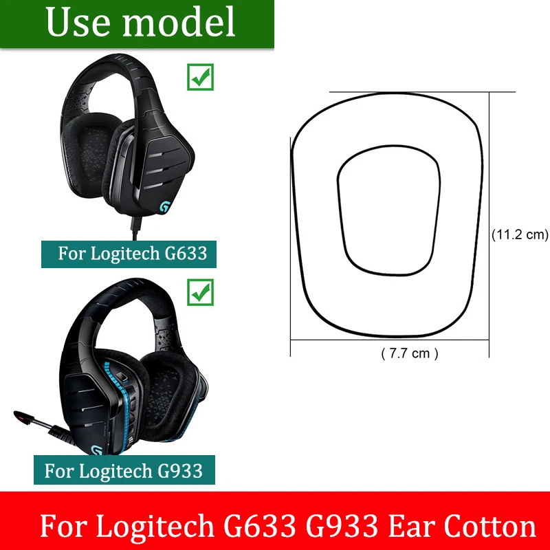 Headphone Earpads Covers For Logitech G633 G933 G633S G933S Headset Gaming Cushion Pad Replacement Ear Pads Head Beam Accessorie images - 6