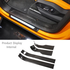 For Lamborghini URUS 2018-2021 Real Carbon Fiber Door Sill Protection Panel Trim Cover Car Interior Modification Accessories