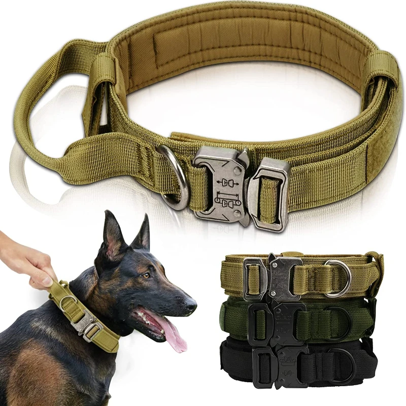 

Tactical Dog Collar Adjustable Military Training Collar Durable Dog Collars for Medium and Large Dogs with Safety Locking Buckle
